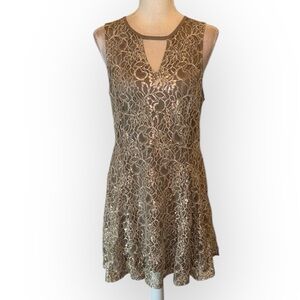 Others Follow Boot Barn gray silver metallic sleeveless mini dress